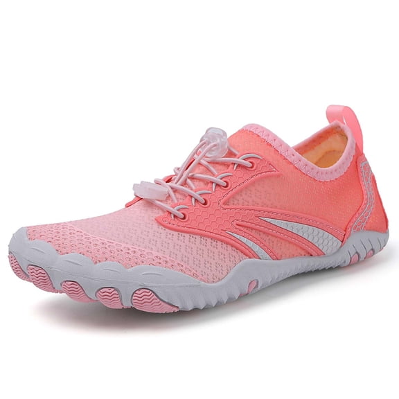 lnmuld Men Women Barefoot Shoes, Breathable Mesh Shoes for Water Yoga Fitness Hiking Color:Pink,Size:5.5