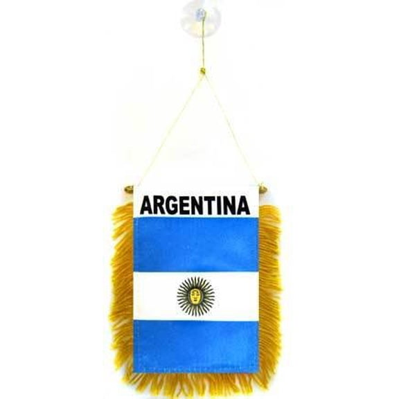 AZ Flag Argentina Pennant 4x6 in 100D Polyester Suction Cup 15x10 cm