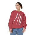 thumbnail image 5 of Effete Feline Claw Marks Scratch Unisex Garment-Dyed Sweatshirt, 5 of 8