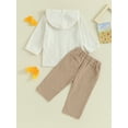 thumbnail image 4 of Faithtur Boys Autumn 2PCS Pants Sets Solid Color Long Sleeve Button Hooded Tops and Elastic Band Pants Sets, 4 of 9
