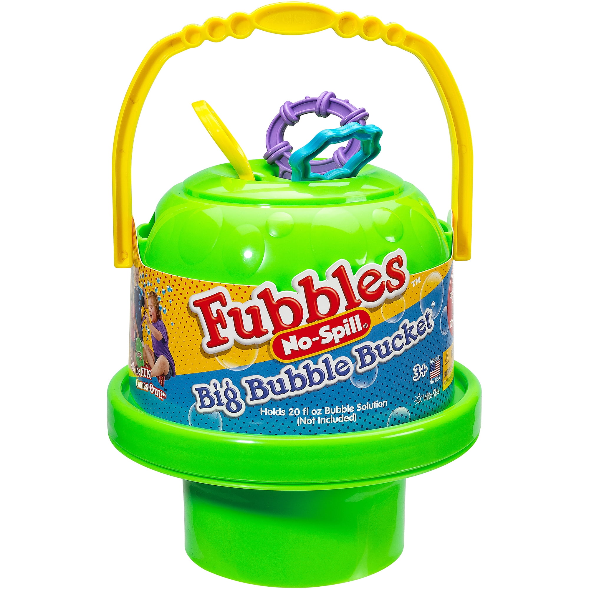 Little Kids Fubbles NoSpill Big Bubble Bucket, Green