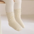thumbnail image 4 of LYMAYTER 0-8Y ‌Girls' Mid-Calf Cotton Socks Princess Socks with Bow Fashionable Ruffled Edges Children's 1 Pair, 4 of 8