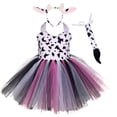 thumbnail image 4 of Disfraz de Halloween para niños, disfraz de animal, tema de bosque, jirafa, vaca, tigre, leopardo, estampado de cebra, vestido de tutú para fiesta de cumpleaños de niñas, 4 of 4