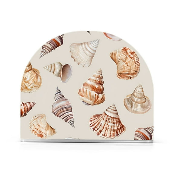 Yayeee Napkin Holder for Table Kitchen Paper Tissue Organization, Red Watercolor Seashells