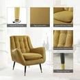 thumbnail image 3 of Art Leon Tufted Wingback Chair, Velvet Deep Upholstered Accent Chair for Living Room, Yellow, 3 of 9