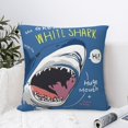 thumbnail image 4 of Wukai Great White Shark Premium Polyester Fleece Pillow Covers with Hidden Zipper Closure,Luxuriously Soft and Durable-18"x18", 4 of 7