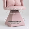 thumbnail image 5 of Leumius Vanity Chair,Swivel Accent Chair,Velvet Makeup Stool Dining Chairs with 360° Rotation for Bedroom/Dressing Table,Pink, 5 of 8