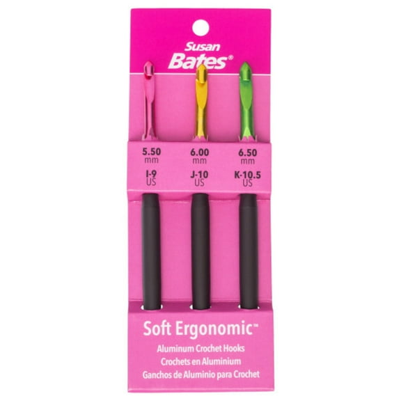 Susan Bates Soft Ergonomic Crochet Hook Set - I- K