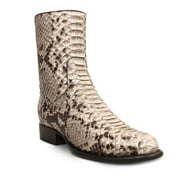 Men's Yeehaw Cowboy Full Python Ankle Boots Natural Handcrafted