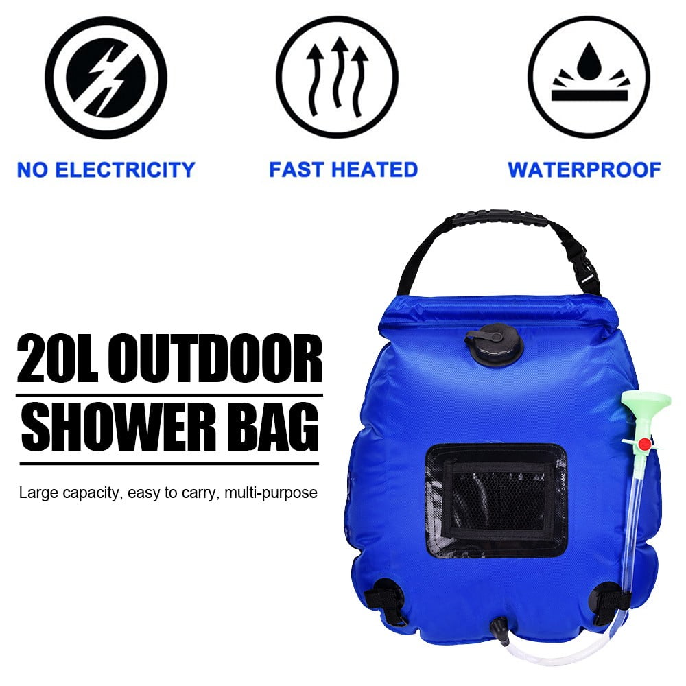 10L/20L Solar Shower Backpack with Pressure Foot Pump and Hose Outdoor  Shower Bag Portable Shower for Camping Hiking Traveling - AliExpress