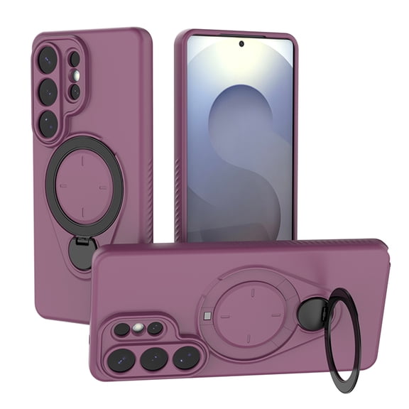 Magnetic for Samsung Galaxy S26 Ultra Case, Compatible with Mag-Safe, Rotatable Kickstand Ring Holder, Shockproof Soft TPU Cover with Soft Microfiber Lining for Samsung Galaxy S26 Ultra, Purple