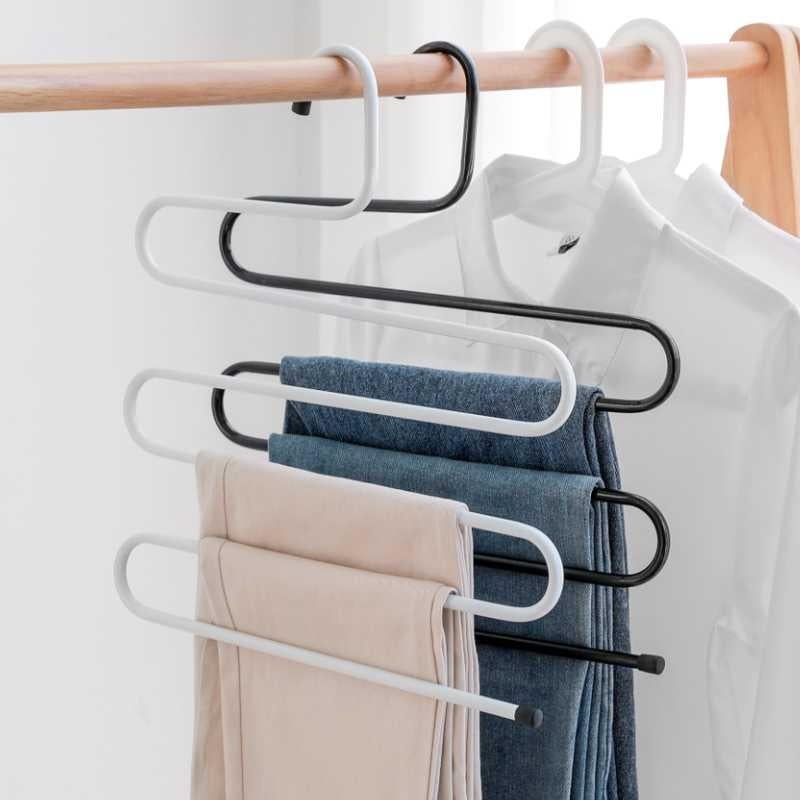 4 Layers Rack Hanger Closet Skirt dRESS Trousers Pant Hanger Clip Storage Holder 