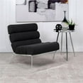 thumbnail image 2 of Serreta Boucle Upholstered Armless Accent Chair with Clear Acrylic Frame Black, 2 of 11