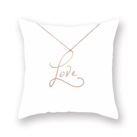 

dosili 2023 Fashion Pink Letters Rose Gold Powder Peach Skin Pillowcase Sofa Cushion Household Goods