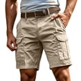 thumbnail image 3 of Mens Cargo Shorts Relaxed Lightweight Quick Dry Elastic Waist Stretch Summer Casual Camping Hiking Fishing Men's Cargo Shorts Multi Pockets Beige L, 3 of 9