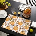 thumbnail image 4 of Décoration Rustique Citrouille Orange Sets de Table 4 Pcs Récolte de l'Action de Grâce Automne Résistants à la Chaleur 12 X 18 Pouces Modes de Vacances Sets de Table pour Table de Cuisine, 4 of 5