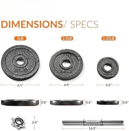 Adjustable Dumbbell Weight Set | Multiple Options Black, 52.5 LB, Single