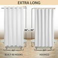 thumbnail image 5 of Extra Long Shower Curtain No Hooks or Liner Needed - Soft Microfiber 84" Long Fabric Shower Curtain Liner Set, Machine Washable & Water Repellent, White, 5 of 5