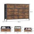 thumbnail image 3 of White Dresser for Bedroom, 10 Drawers Dresser for 55'' Long TV Stand, Storage Organizer for Closet, Living Room, Entryway, Fabric Dresser, Wood Top, Metal Frame, 3 of 7