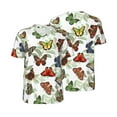 thumbnail image 3 of Daiia Multicolored Butterflies Mens Baseball Jersey Button Down Shirts Short Sleeve Sports Uniforms-3X-Large, 3 of 9