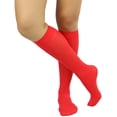 thumbnail image 5 of ToBeInStyle Women's Fashion Opaque Nylon Knee High Socks - Red, 5 of 6