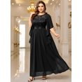 thumbnail image 6 of Miusol Women's Plus Size Elegant Butterfly Sleeve Chiffon Sequin Lace Bodice Evening Party Long Dress, 6 of 9