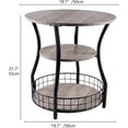 thumbnail image 2 of Small Side Table Round End Table with Storage Shelves Basket, 3-Tier Accent Corner Sofa Beside Coffee Drink Table for Small Spaces,Nightstand for Living Room, Bedroom, Greige, 2 of 13
