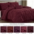 thumbnail image 4 of Chezmoi Collection 10-Piece Bed in a Bag Comforter Set, Pintuck Design, All Season Soft Microfiber Bedding with Sheets, Pillow Shams & Decorative Pillow, Burgundy, King, 4 of 9