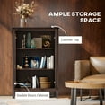 thumbnail image 3 of HOMCOM Sideboard Buffet Cabinet, Kitchen Storage Cabinet, Accent Cabinet with Double Glass Doors and Adjustable Shelves, Brown, 3 of 9