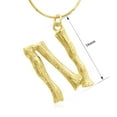 thumbnail image 3 of SuperJeweler N Initial Necklace in Gold, Bamboo Style, All Letters Available, Free 18 inch Snake Chain, for Women, 3 of 5