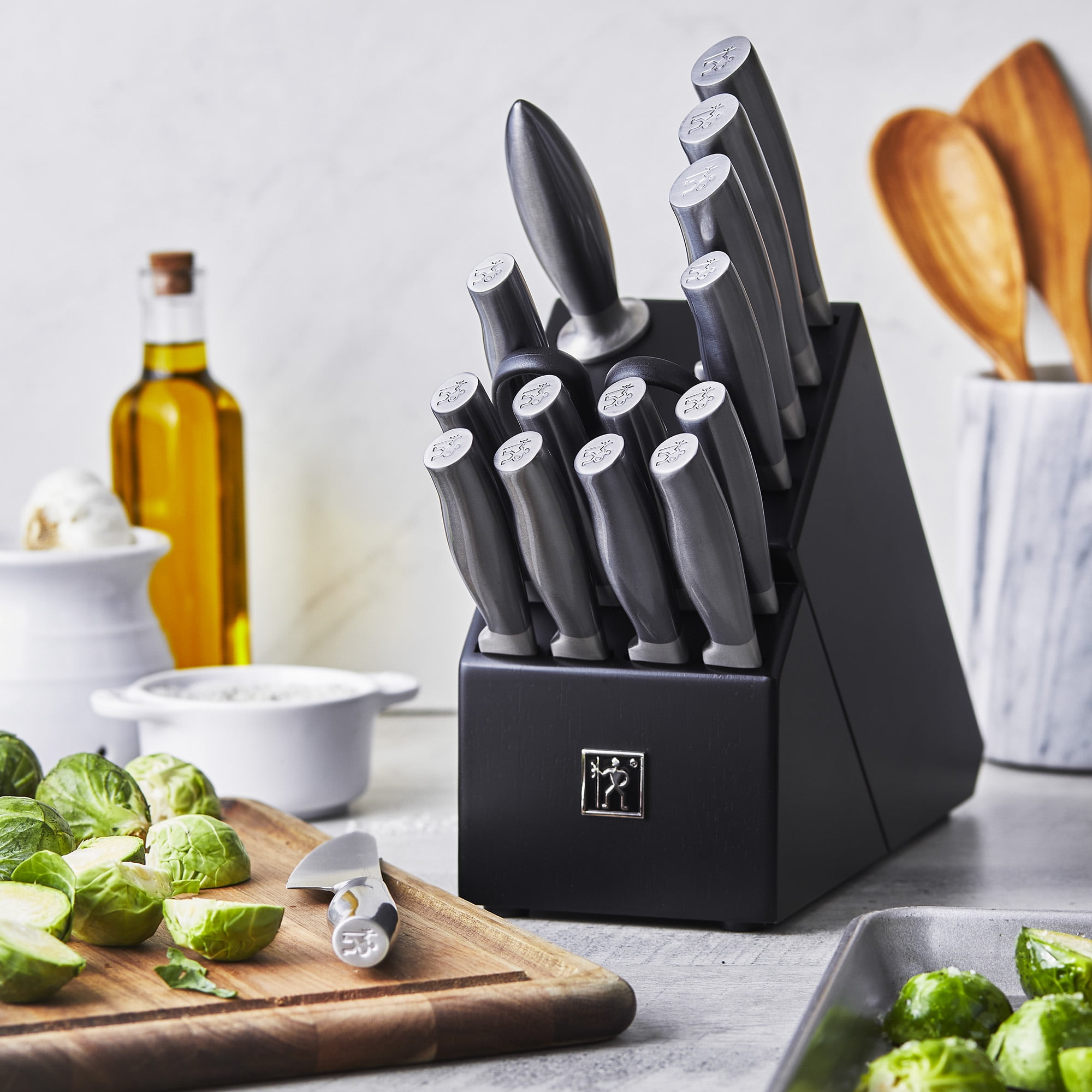 ZWILLING J.A. Henckels Graphite Messerblock-Set 14-teilig | Selbstschärfend, Mit Steakmessern