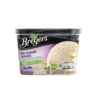 Breyers No Sugar Added Vanilla Ice Cream Frozen Desserts, 1.5 Qt