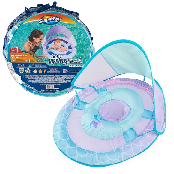 Toldo inflable para bebés con forma de flotador de primavera para nadar, de 9 a 24 meses