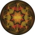 thumbnail image 1 of Ahgly Company Machine Washable Indoor Round Transitional Black Brown Area Rugs, 3' Round, 1 of 7
