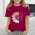 thumbnail image 1 of XIMIN T-Shirts Filles Graphiques Tournesol Manches Courtes Col Rond Coton Coupe Ample Décontractée Été, 1 of 5