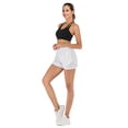 thumbnail image 7 of Women's Running Shorts Double Layer Fitness Workout Athletic Shorts, White, Large, 7 of 7