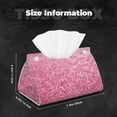thumbnail image 6 of Goofa Pink Glitter Pattern Triangle Square Tissue Box Cover, Modern PVC Leathe Facial Paper Holder,Decorative Holder/Organizer for Bathroom Vanity Countertop, 6 of 9