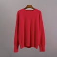 thumbnail image 4 of FAIWAD Women's Knit Ribbed Sweater Round Neck Drop Shoulder Casual Loose Pullover Sweater, 4 of 5