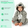 thumbnail image 3 of Cuddle Club One Piece Romper Hooded Fleece Onesie Jumper for Baby, Koala Gray & White Newborn, 3 of 7