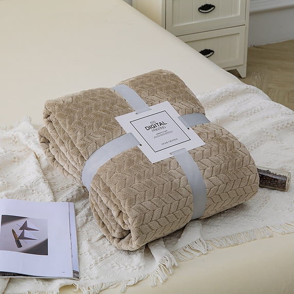 Blanket for Home Textiles Cozy Hugging Throw for Sofas and Beds Lightweight Soft Blanket for Home Use, 100 cm×150 cm, Khaki