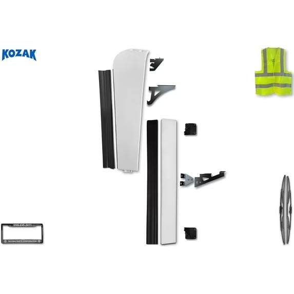 Top & Bottom Cabin Fairings Narrow w/Rubber Stripes & Brackets Passenger Compatible with Freightliner Cascadia 2008-2017