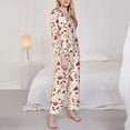 thumbnail image 3 of Fuzoiu Gingerbread Holiday Sweets Print Women's Long-Sleeved Pajama,Lounge Button Down Nightwear,Womens Notch Collar Pajama Set-Medium, 3 of 7