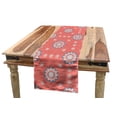 thumbnail image 1 of Moroccan Table Runner, Floral Framework Faded Leaf Ornaments Old Fashioned Blossoms, Dining Room Kitchen Rectangular Runner, 3 Sizes, by Ambesonne, 1 of 2