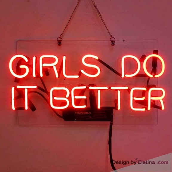 Neon Signs for Wall Decor Girls Do It Better Light Sign Handmade Real Led Tube Beer Bar Pub House Party Window Display,home Bedroom Garage Ation Neon Tubing16x20inch