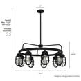 thumbnail image 6 of Hunter - Starklake 9-light Natural Black Iron, Large Chandelier, Dimmable, Wagon Wheel Shaped, for Bedrooms, Dining, Living Rooms - 19663, 6 of 7