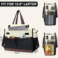 thumbnail image 4 of Bolsa de Almuerzo para Mujer, de 15,6 Pulgadas, para Portátil, con Lonchera Térmica y Compartimento Grande para Portavasos, Ideal para Enfermeras, Profesores, Trabajo, Oficina y Exteriores., 4 of 6