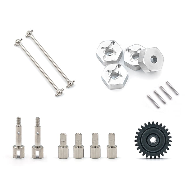 Eje, Eje de rueda de control remoto, copas diferenciales, engranaje de Motor de hueso de perro para Abody Silver