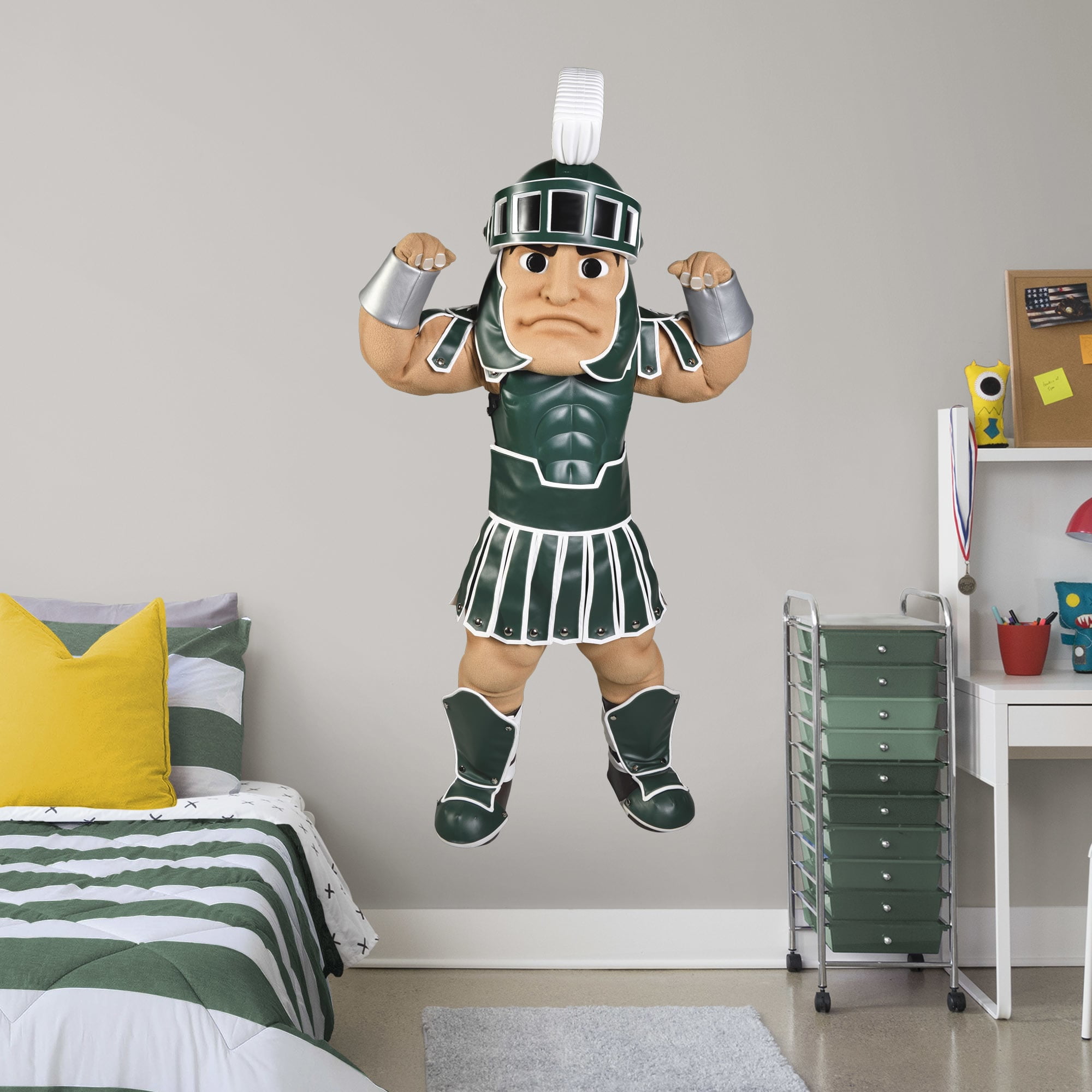 Fathead Michigan State Spartans Sparty Mascot Life Size Officially Licensed Removable Wall Decal Walmart Com
