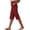 Red, variant on Women's Casual Summer Knee Length Pants Breathable Elastic Waist Loose Fit with Pockets by Yigetop Black L