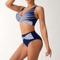 thumbnail image 4 of Traje de baño de dos piezas para mujer, trajes de baño para mujer, traje de baño de dos piezas estampado de cintura alta y a la moda para mujer., 4 of 5